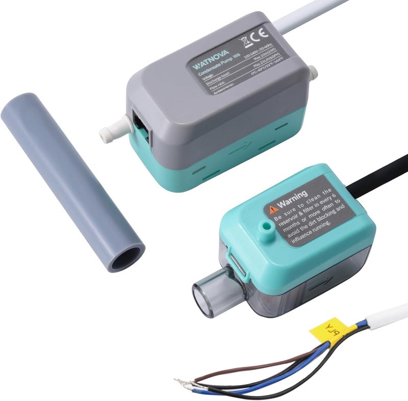 WATNOVA Mini Split HVAC Condensate Pump, 6GPH 100/240V, 33ft Lift, Ultra Quiet, Automatic AC Condensation Removal for HVAC, Central Air Fan Coil Units, Ice Makers, Dehumidifiers - Image 2